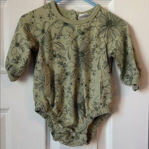 Honest Baby Kids Olive Green Floral Bubble